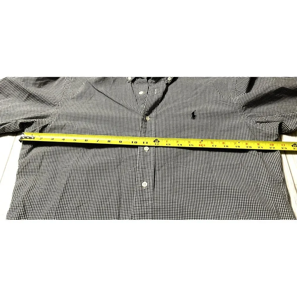 Polo Ralph Lauren Custom Fit Button Front Shirt Men's LARGE Cotton Gingham Check